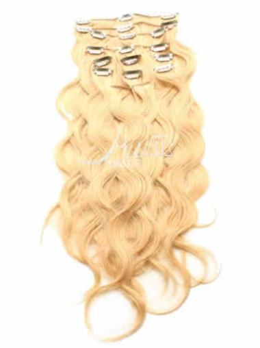 Soft Blonde Remy Human Hair Real Clip In Wig Curly