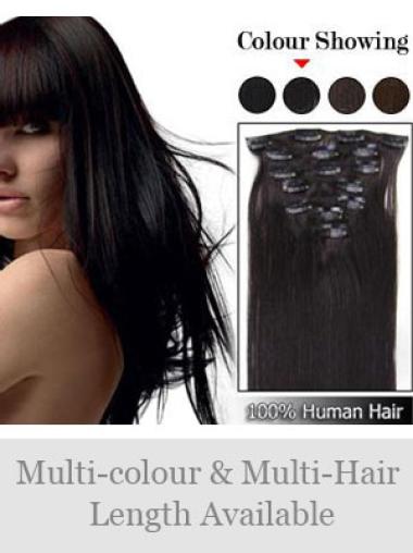 Straight Brown Real Hair Extensions For Short Hair