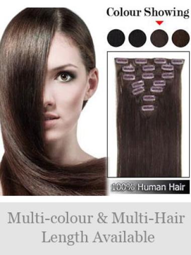 Beautiful Straight Auburn Clip In Human Hairpieces For Woman