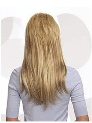 Modern Straight Blonde Remy Human Hair Wigs Hair Extensions