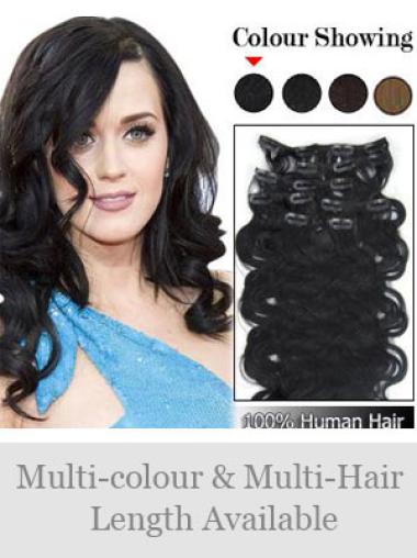 Modern Remy Human Hair Wavy Clip On Wigs For Black Women