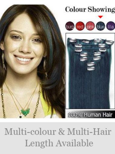 Stylish Straight Clip In Human Hairpieces For Woman