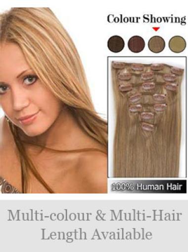Blonde Straight Soft Remy Human Hair Extensions For Thinning Hair