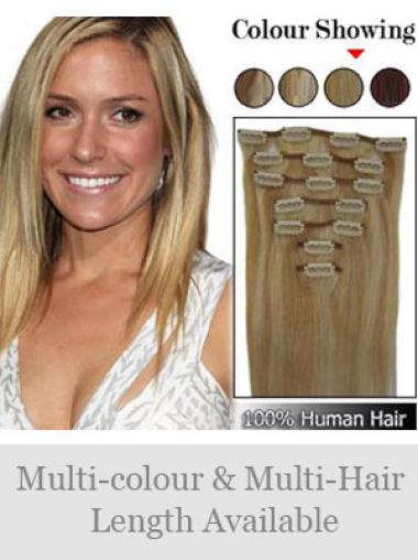 Blonde Straight Durable Remy Human Hair Extensions For Short Hair