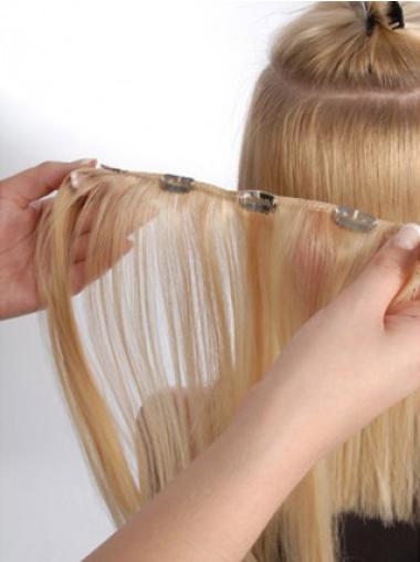 Blonde Fashionable Clip On Wigs For Thinning Hair