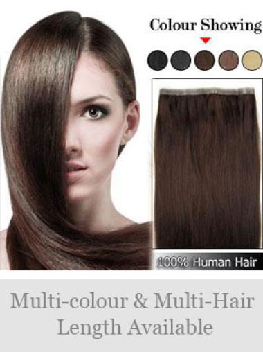 Remy Human Hair Straight Brown Hair Extension For Guys