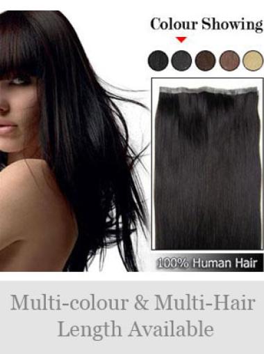 Remy Human Hair Straight Black Hair Extensions For Short