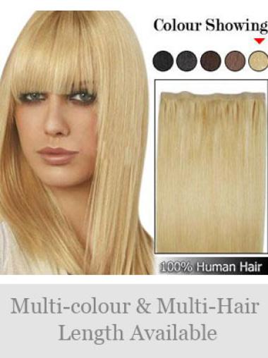 Remy Human Hair Straight Blonde Extensions For Elderly