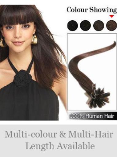 Brown Straight Remy Human Hair Nail/U Tip Hair Extensions