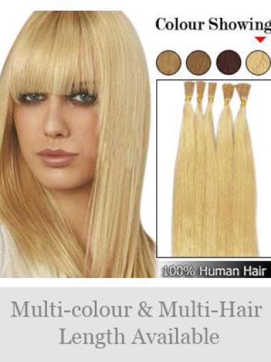 Blonde Straight Real Hair Extensions For Short Hair