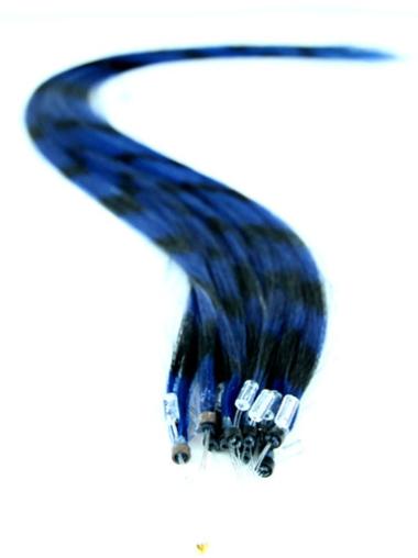 Black Synthetic Durable Micro Loop Ring Hair Extensions