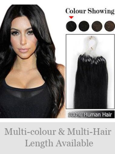 Black Remy Human Hair Modern Micro Loop Ring Hair Extensions
