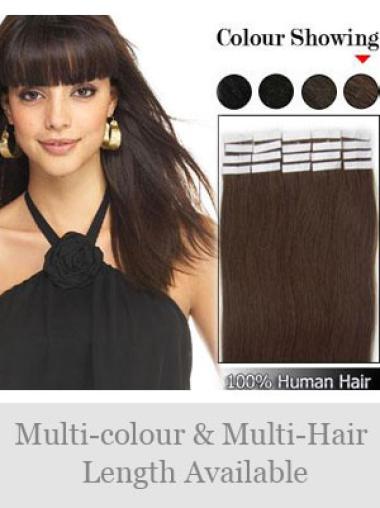 Brown Straight Cheap Real Hair Extensions For Short Hair