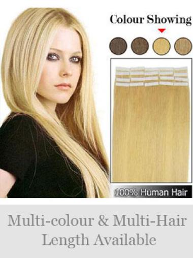 Blonde Straight Designed Human Hair Wig Extension