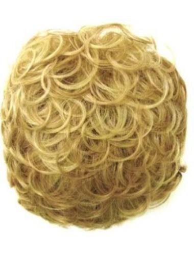 Curly New Blonde Synthetic Hair Clips For Hair System