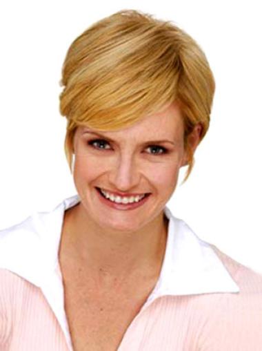 Short Straight Blonde Exquisite Hair Clips Wigs