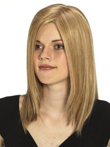 Long Brown Wig Human Hair Durable Blonde Without Bangs Human Hair Wigs Long Straight