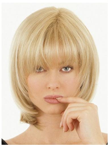 Beautiful 10 Inches Blonde Straight Remy Half Wigs