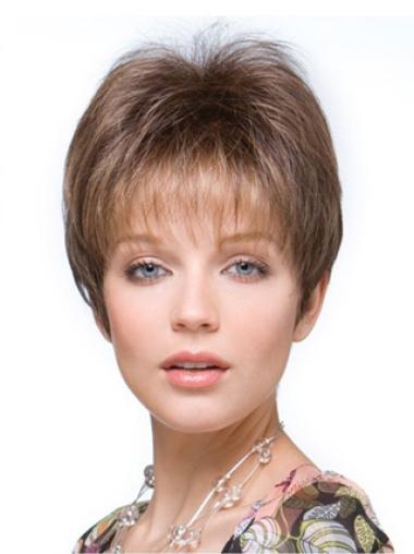 Brown Synthetic Fashion Source Easy Half Wigs