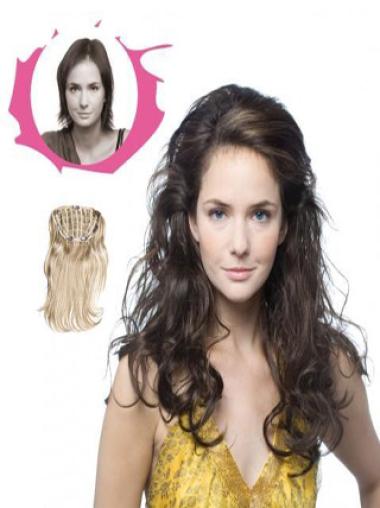 Modern Brown 20 Inches Synthetic Hair Falls & Curly Half Wig