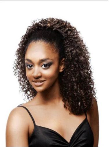 Comfortable 14 Inches Brown Capless Half Curly Wigs