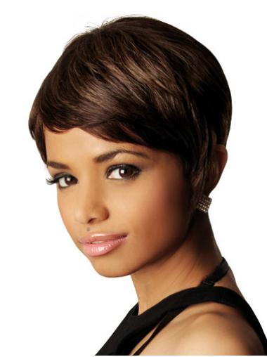 Short Blonde Wigs Human Hair Top Capless Straight 8 Inches Short African American Bobs