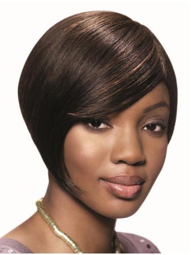 Human Hair Wigs Short Curly Wigs New Capless 8 Inches Short Straight Bobs For Black Women