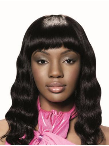 Long Human Hair Wig Remy Human Hair Black Wavy Natural Wigs For Black Women