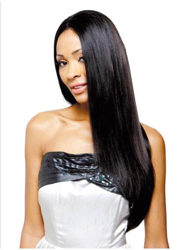 Long Yaki Synthetic Wigs Ideal Without Bangs Long 22 Inches Synthetic Wigs