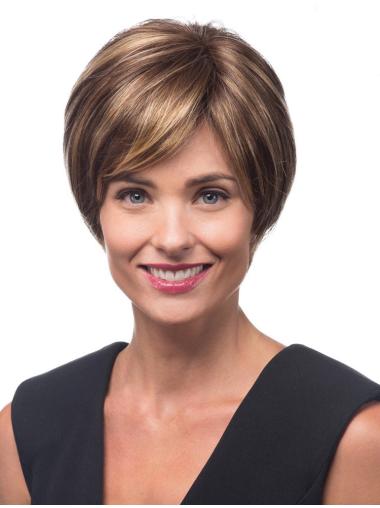 Short Straight Wigs Natural Layered Short 10 Inches Synthetic Wigs