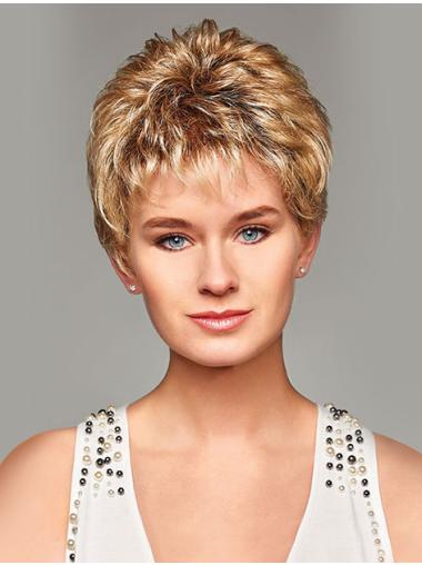 Cropped Wigs Synthetic Blonde Online Short Hair Curly Synthetic Wig