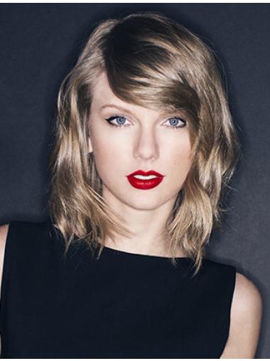 Medium Length Wigs Wavy Hair Wigs 100% Hand-Tied Shoulder Length Synthetic Ideal Taylor Swift Wig