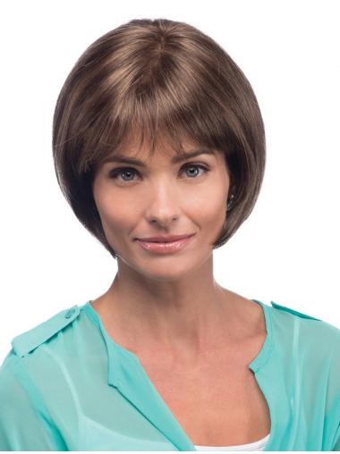 Chin Length Straight Bob Wigs 100% Hand-Tied Bobs Chin Length Affordable Natural Hair Line Lace Wigs