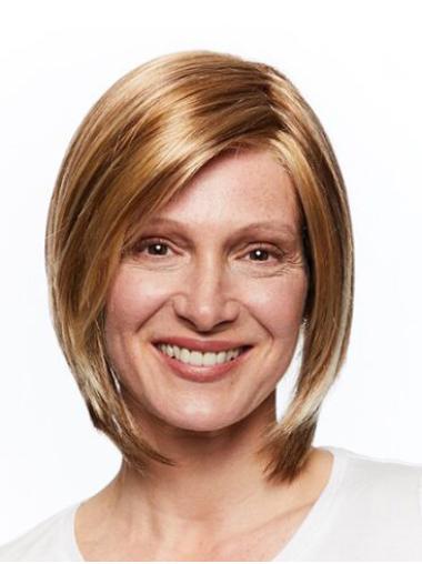 Chin Length Goog Bob Wigs Blonde Monofilament Straight Synthetic Hair Wigs