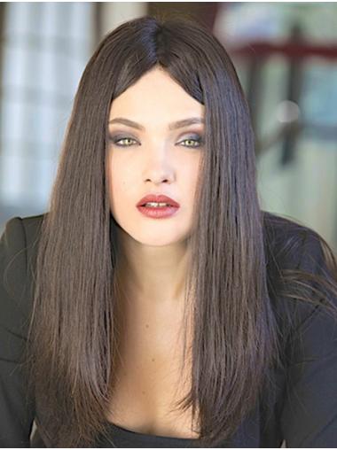 Long Brown Human Hair Wigs Monofilament Straight Long 100% Human Hair Wig