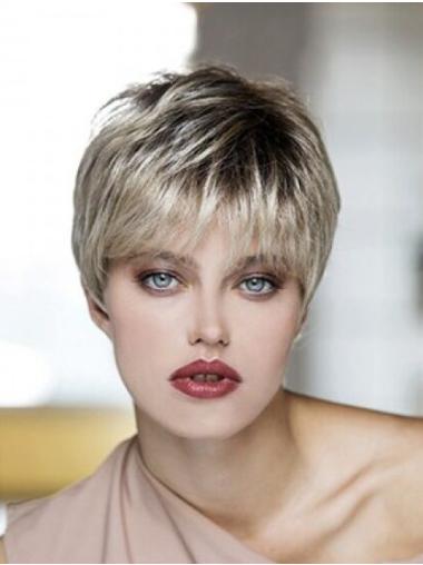 Synthetic Wigs Blonde Straight Boycuts Synthetic Lace Front Wigs