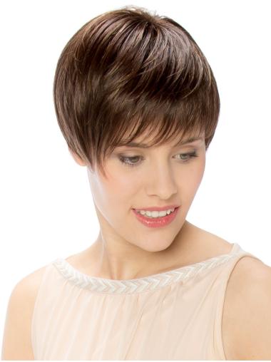 Synthetic Hair Wigs Straight Boycuts Synthetic Brown Short Hair Wigs
