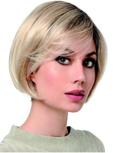 Bobbi Boss Wigs Chin Length 10" Straight Platinum Blonde Bobs Best Synthetic Wigs