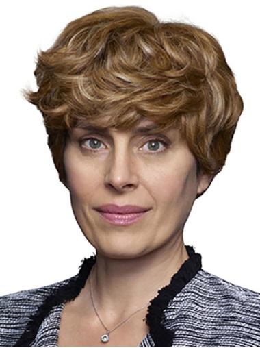 Short Curly Human Hair Wigs Blonde 100% Hand-Tied 8" Short Curly Best Human Hair Wigs