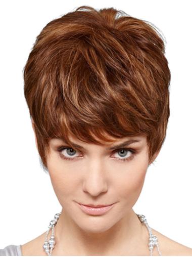 Wet And Wavy Wigs Short 6" Short Wavy 100% Hand-Tied Blonde Classic Wig For Women
