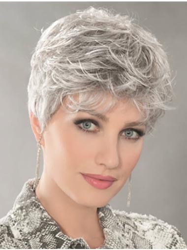 Short Wet And Wavy Wigs 6" Wavy Platinum Blonde Monofilament Boycuts New Style Short Wigs