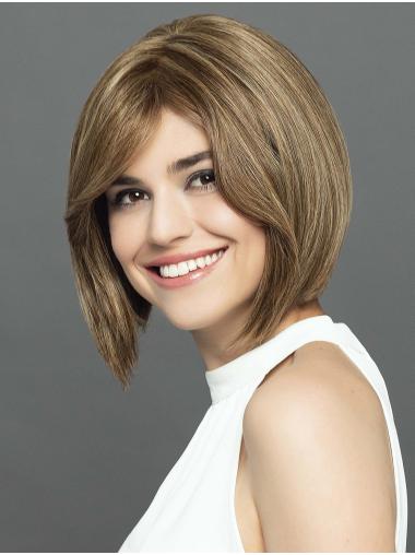 Synthetic Bob Wigs 12" Straight Ombre/2 Tone With Highlights Bobs Synthetic Lightweight Hand Tied Wigs