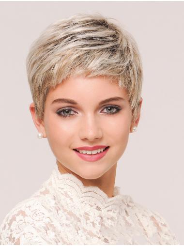 Synthetic Wigs For Sale 4" Cropped Blonde Synthetic Lace Front Wig