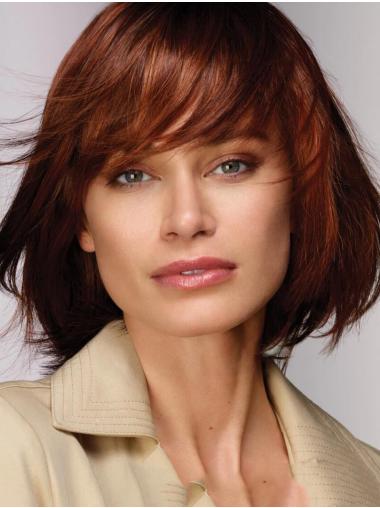 Synthetic Bob Wigs Chin Length 100% Hand-Tied Synthetic Straight Auburn Gorgeous Lace Wigs