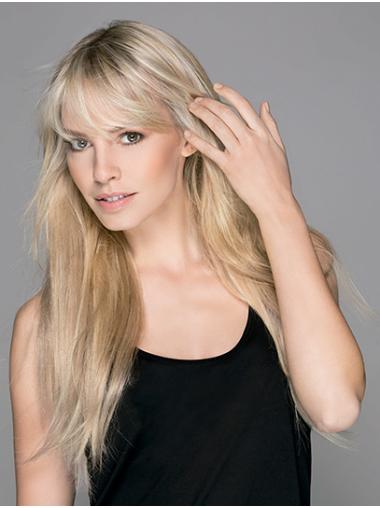 Long Straight Hair Wigs Straight Platinum Blonde Capless Synthetic 18" Perfect Long Wigs