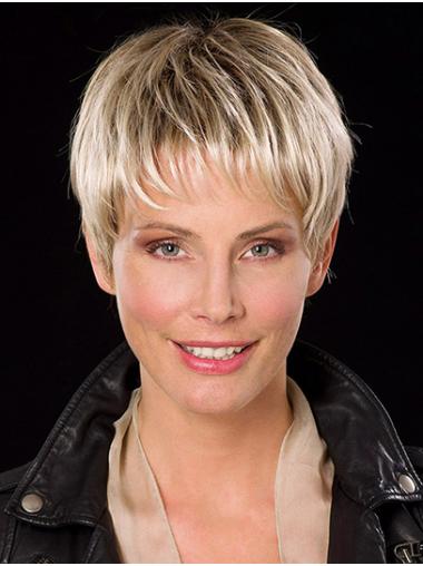 Straight Wigs With Bangs Short Monofilament Grey Straight With Bangs Quality Synthetic Wigs