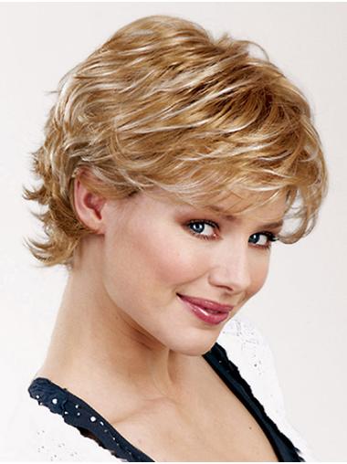 Short Layered Wigs 8" Wavy Synthetic Capless Blonde Amazing Short Wigs