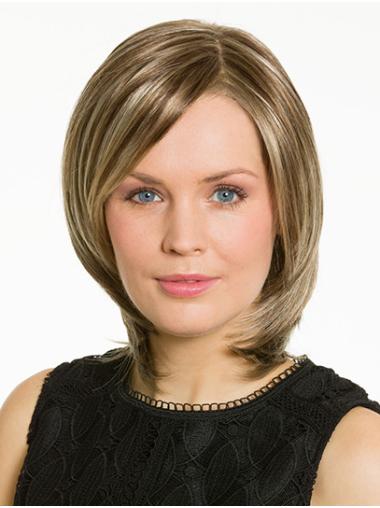 Short Straight Bob Wigs Straight Ombre/2 Tone 100% Hand-Tied Synthetic 12" Discount Medium Wigs