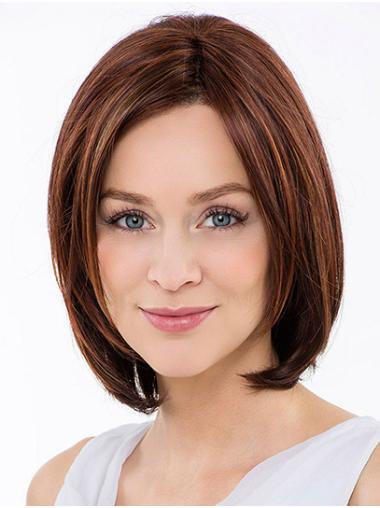 Synthetic Bob Wigs 12" 100% Hand-Tied Synthetic Chin Length Auburn Ladies Bobs Wigs