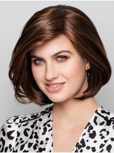 Salt And Pepper Bob Wig Straight Blonde Synthetic Bobs Monofilament Wigs